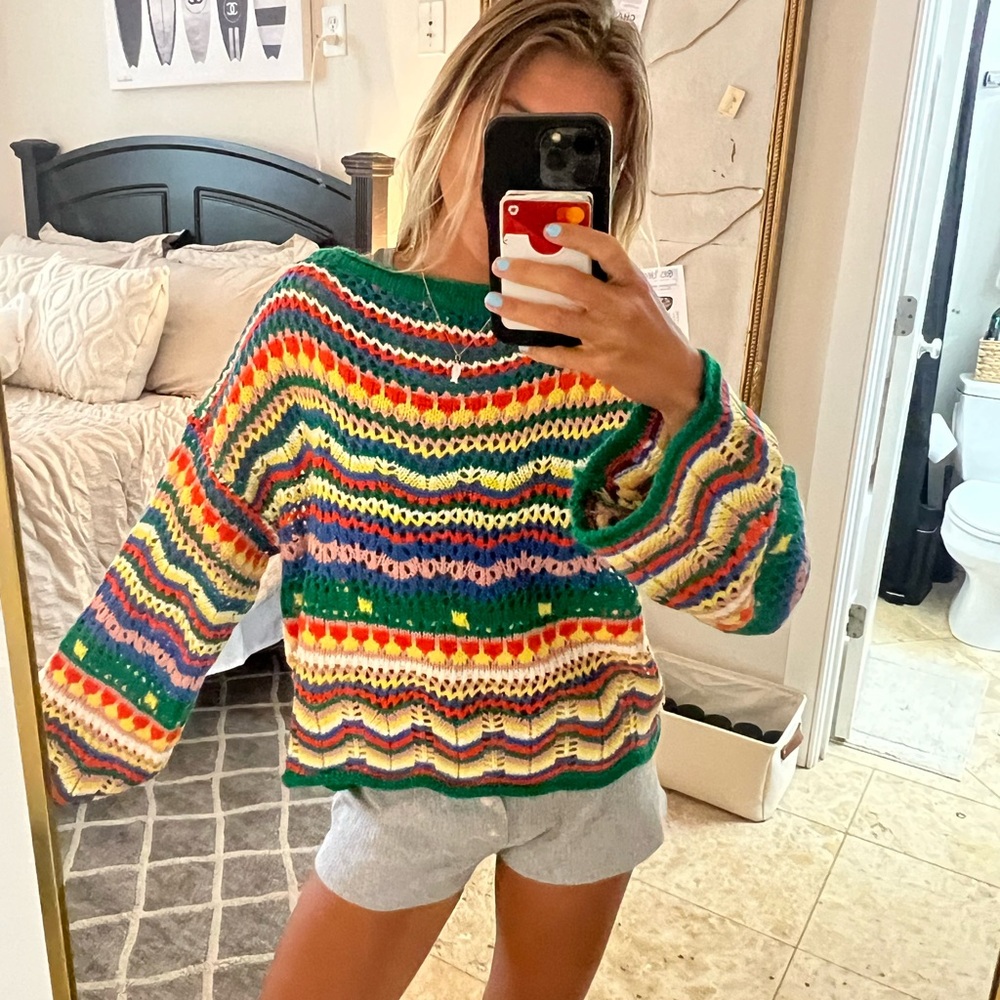 Beginning Boutique Multicolor Knit Sweater